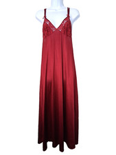 Vintage Strappy Baby Doll Lace Trim Maxi Slip Dress Lingerie Sz S Vampy Fairy