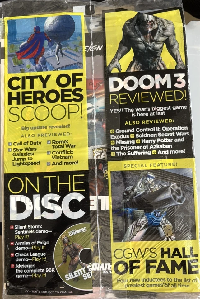 Computer Gaming World Oct 2004 Doom 3 Medal of Honor Pacific Assault w/Disc - Image 2 of 2