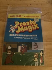 YOGI BEAR At The Amusement Park  Presto Magix Rub Down Transfer 1980 Sealed NEW