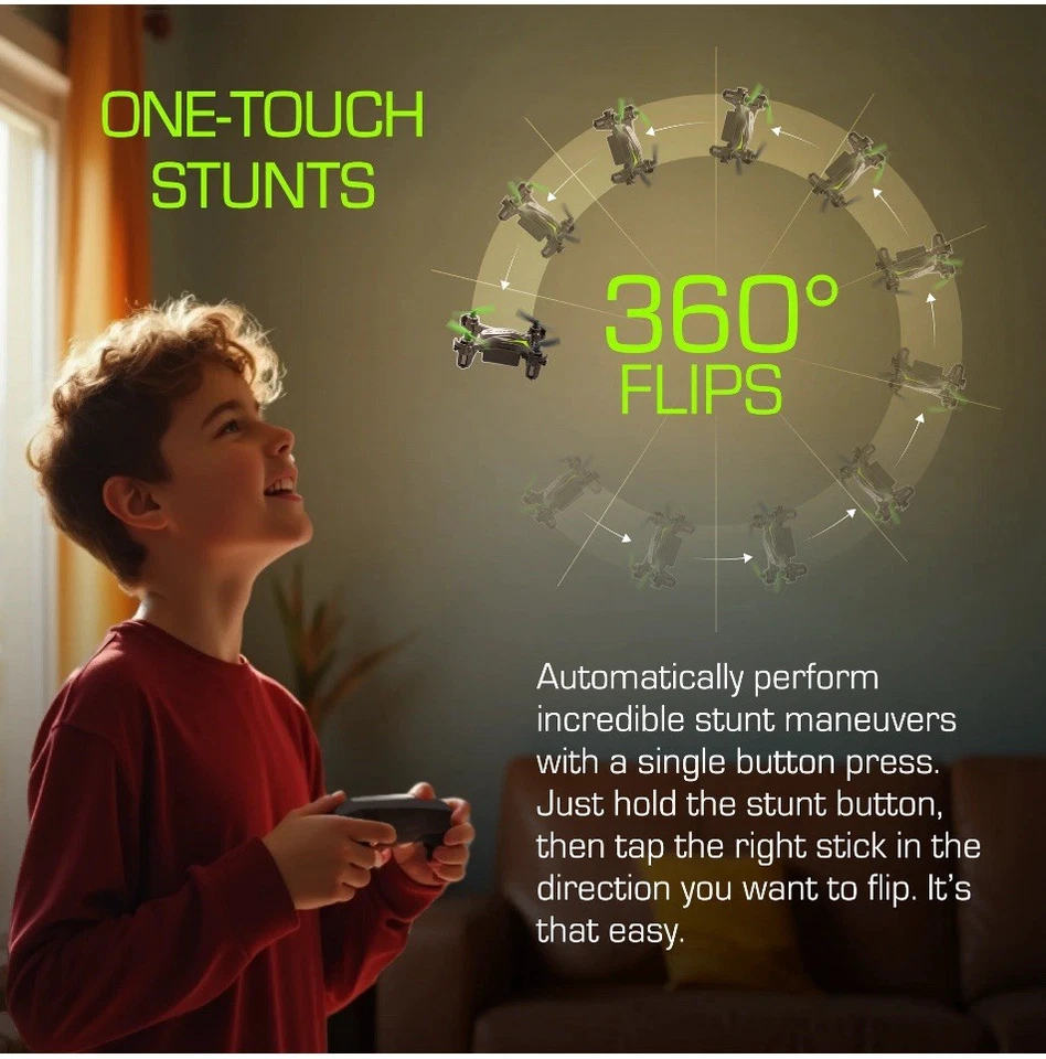 Sky Viper Dash Nano Drone Indoor Flying Black/Green - NEW SEALED - Image 4 of 4