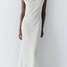 Zara nwt embroidered cream dress