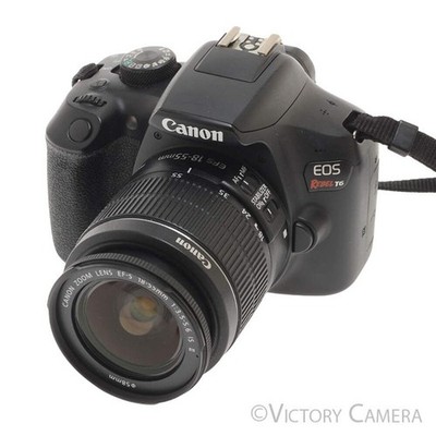 Canon EOS Rebel T6 Digital SLR Camera Body 18mp w/ 18-55mm II Lens [EXC+]