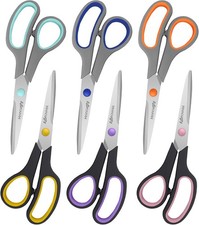 Scissors for Office School Supplies, 8" Scissors All Purpose Bulk Set of 6-Pack,