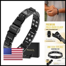 MagnetRX Men's Magnetic Bracelet - Black - Carbon Fiber Inlay - Adjustable