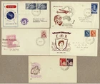 Australia 1954 - 1958 FDC Cover lot x5 inc Qantas Flight