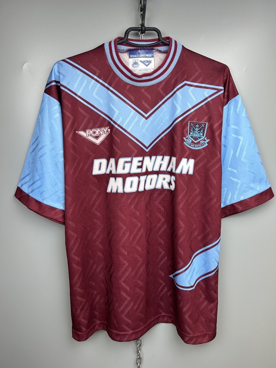 WEST HAM 1993 1995 HOME SHIRT FOOTBALL SOCCER JERSEY PONY SIZE XL