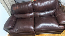 Brown Leather 2 + 3 Seater Electric Recliner Sofa set with Pad Arms