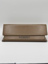 Burberry London England Camel Brown Leather Eyewear Soft Glasses Lined Case