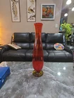 Vintage Tall Tangerine Blenko Glass Vase 19 Inches Tall  1957 #5715