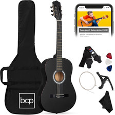 38In Beginner All Wood Acoustic Guitar Starter Kit W/Gig Bag, 6 Picks, Nylon Str