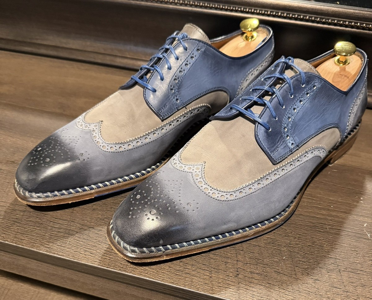 JOSE REAL VELOCE ANTRACITE CORTECCIA BLUE WINGTIP NABUCK ANTRICITE SZ EU46 US13