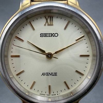 Seiko Avenue Watch Men 31mm Champagne Dial Two Tone Round 7N01