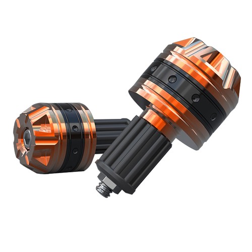 CNC Aluminum Motorcycle Handle Grips End Bar Handlebar Plug Cap Slider Orange - Picture 2 of 5