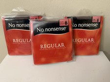 Lot Of 3 No Nonsense REINFORCED TOE PANTYHOSE Taupe SIZE B SEALED Made In Italy