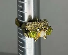 Vintage Peridot Costume Jewelry Ring With A Small Opal