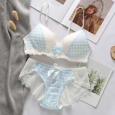Korean Cute Bra Set for  women  summer thin section gathers small breasts underw