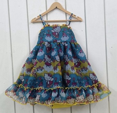 OhShana! Sanrio Hello Kitty Floral Flowers HK Boutique Dress Size 2T Oh Shana