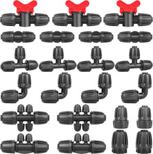 23Pcs 1/2 Drip Irrigation Fittings for 1/2 1/4 Inch Tubing- Drip Irrigation Pa