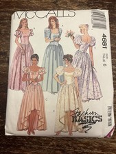 McCall's 4681 UNCUT Sewing Pattern, Misses' Gown, Retro Prom Dress, Size 6