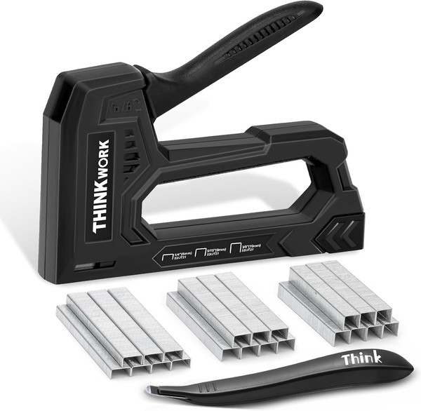 "Handtacker Set Mit 1600 Jt21-Klammern 1/4\"-3/8\" Und Klammerentferner Schwarz"-image