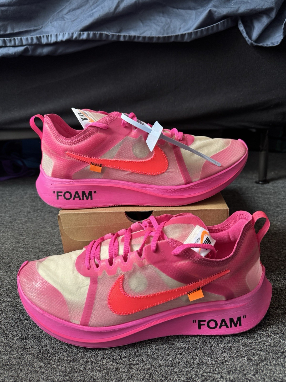 OFF WHITE X NIKE Taglia 14 Nike Off White x Zoom Fly SP rosa tulipano