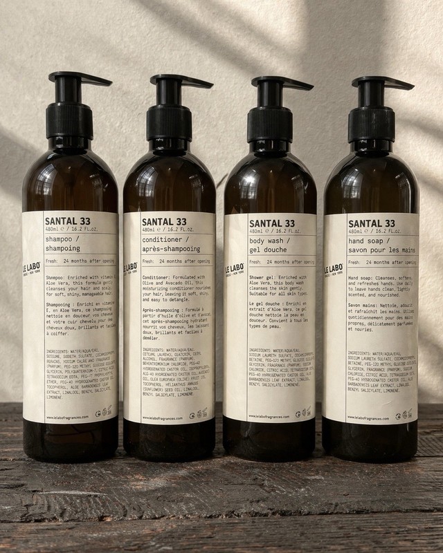 Le Labo Santal 33 Set Of 4 LARGE Shampoo, Conditioner, Body  & Hand Soap