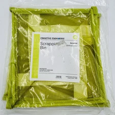 Creative Memories Organizer Trash Can Box Green Mesh Bin 8"x8" Green New 2013