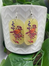 2.25  Silver-tone Acrylic Frosted Nature Earring Set New Free Ship B5143