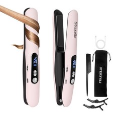 Mini Cordless Hair Straightener and Curler 2 in 1, Mini Portable Flat Iron Ad...
