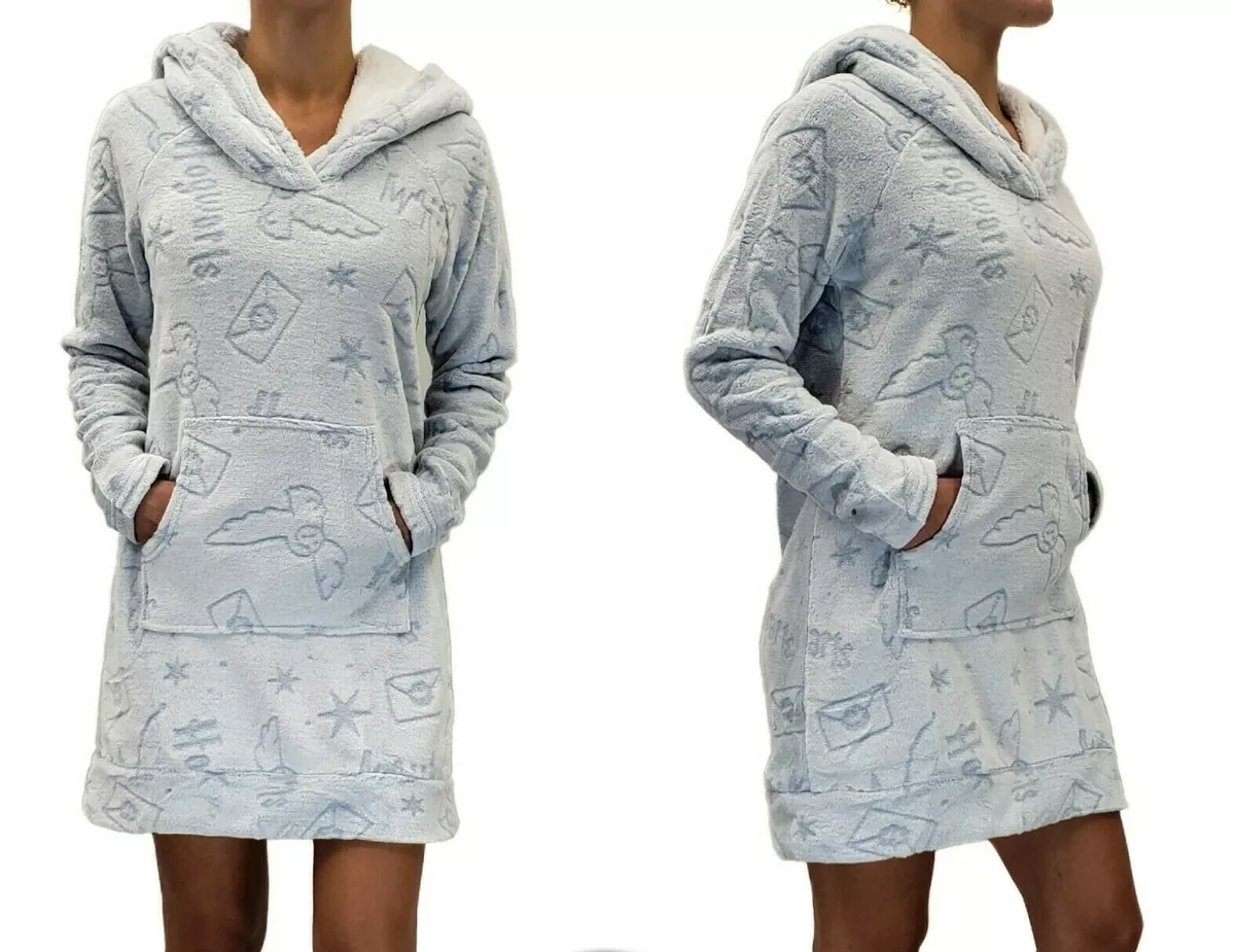Disney Women s Fleece Lounge Hoodie Blue Harry Potter M Polyester NWT