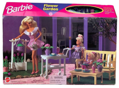 Barbie Doll Flower Garden Folding Pretty House Playset 1996 | eBay