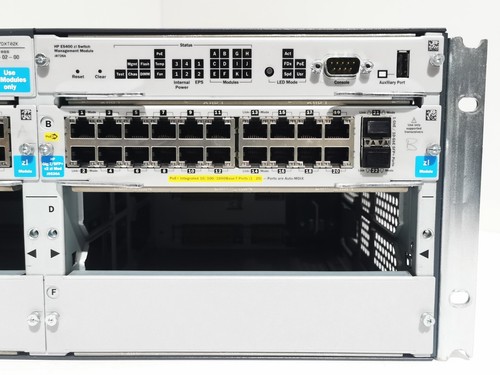 HP E5406 (J8697A) + 1x J9536A + 1x J9534A + 2x J9306A - 46 Port / Rack Mountable - Picture 10 of 10