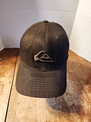 Y2K Quiksilver Surfing Brown Hat With Pin FlexFit One Size