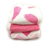 Washcloths - 3 Pack - Cozy Baby Washcloths - Pink - Muslin Bamboo Washcloths, Ne Washcloths - 3 Pack - Cozy Baby Washcloths - Pink - Muslin Bamboo Washcloths, Ne