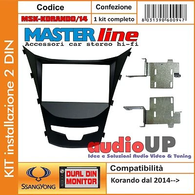 Panneau car Radio Adaptateur 2DIN Ssangyong Korando 14> Full Set Installation - Photo 1/2