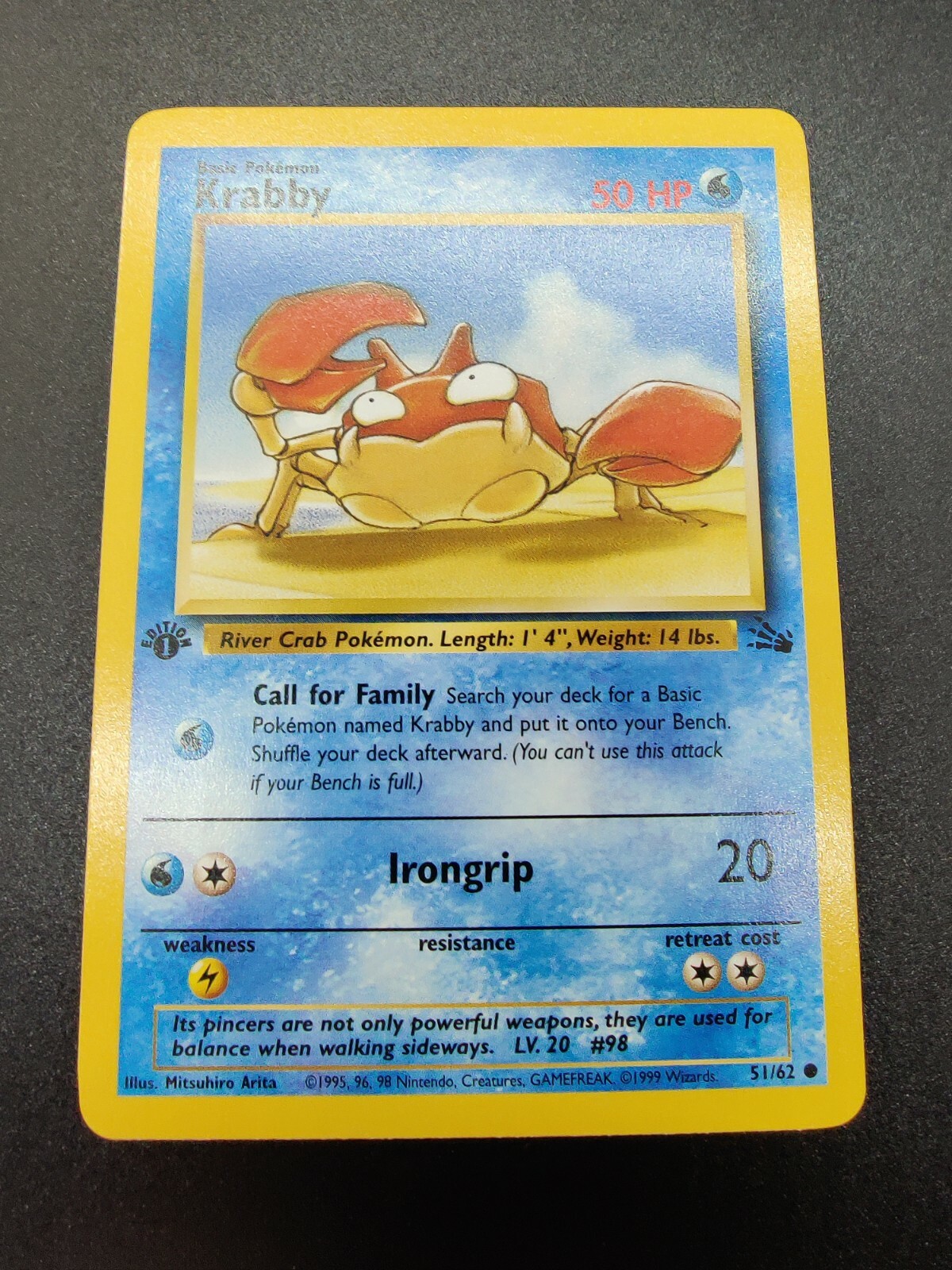 Krabby | NM/M | Fossil 1st Edition 51/62 | Common | Pokemon