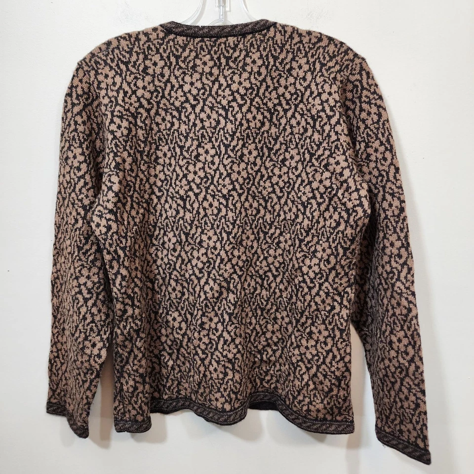 Vintage INTI for George Alexander floral print baby alpaca silk cardigan size L - Image 3 of 4