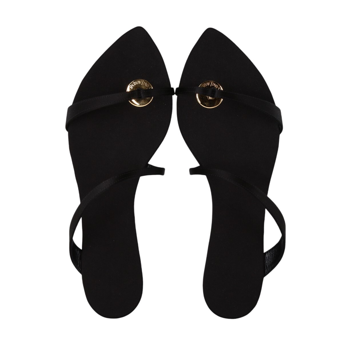 SAINT LAURENT TANGER SLIDESIN RASO CREPE SANDALO DONNA TAGLIA 8 NERO (FPP008157)