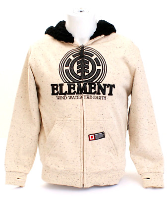 Element Signature Zip Front Sherpa Lined Hooded Jacket Hoodie Youth Boy's M  NWT