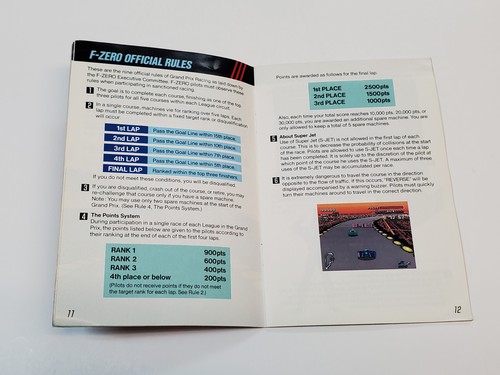 F-Zero Original Authentic SNES Super Nintendo Manual Only USA*wear - Picture 13 of 23