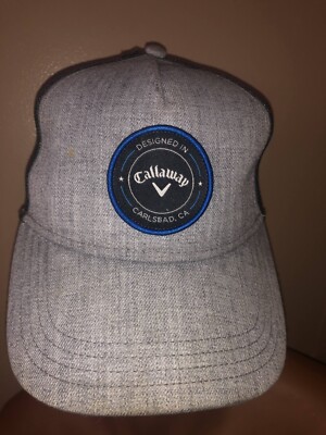 Callaway Men's Gray 100% Polyester Back Mesh Strapback Golf Performance Pro Hat