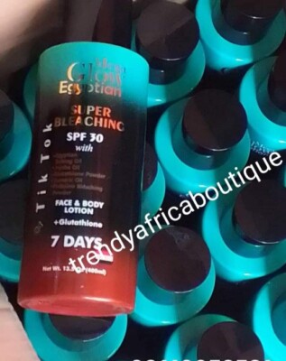 bleacher glutathione with vitamin c Mega glow egyptian Super bleacher with spf 30. 400mlx1. 💯 satisfaction