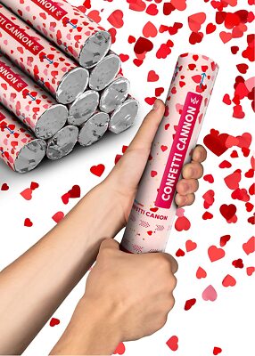 10 Konfetti Kanonen Herzen 30cm Party Hochzeit Popper Shooter Confetti Herz