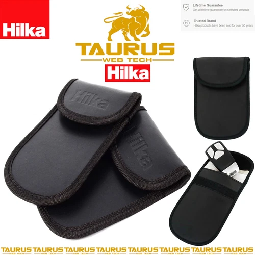 2PC HILKA Anti-Theft Car Key Signal Blocker Faraday Pouch RFID Keyless Card Fob