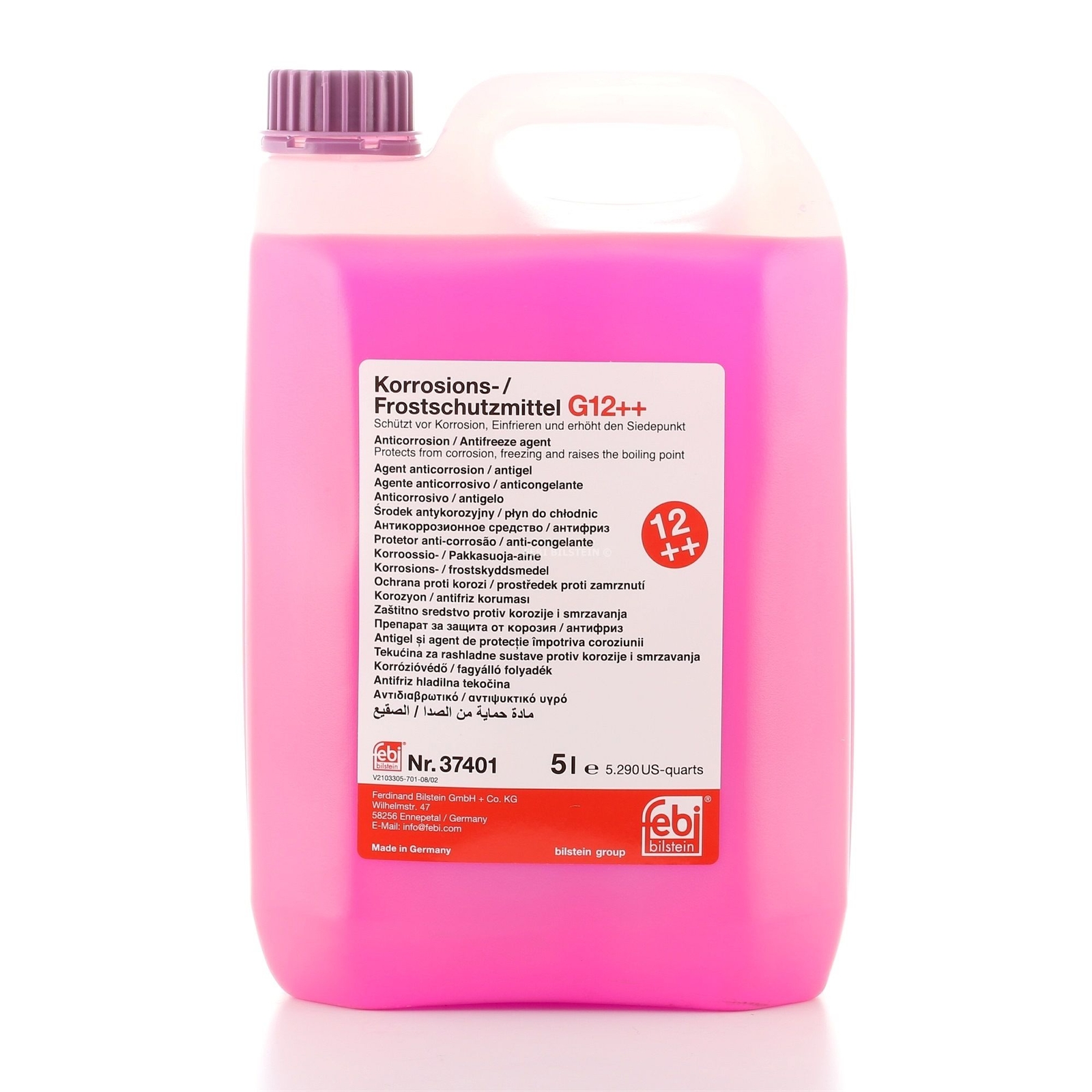 Liquide de refroidissement G12++ violet concentré 5L pour éliminer la surchauffe sur Ford