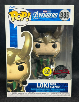 Funko Pop Loki 985 Marvel Avengers Special Edition Glow in The