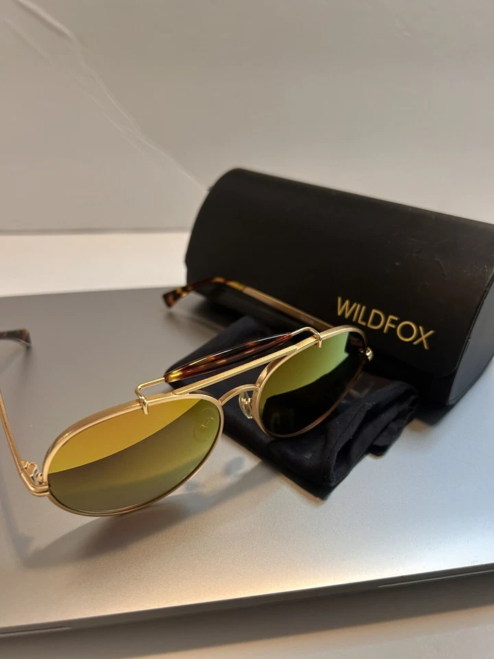 Gafas de sol Wildfox Goldie Aviator doradas/puntas de tortuga doradas degradadas usadas en excelente estado Foto 2 de 4