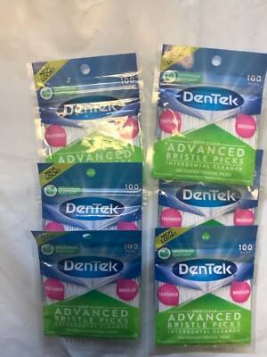 DenTek Deep Clean Bristle Picks, Removes Food & Plaque, 100 Count, Pack of 12