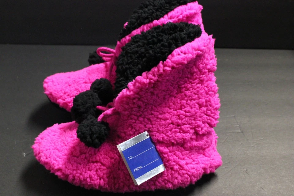 1 Slipper socks Women Shoe 4 TO 6 NON SKID RUBBER BOTTOM ORANGE RED SKY - Image 2 of 4