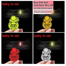 Baby In Car Decal Auto Car Nighttime Driving Safety Warning Reflective Stickers